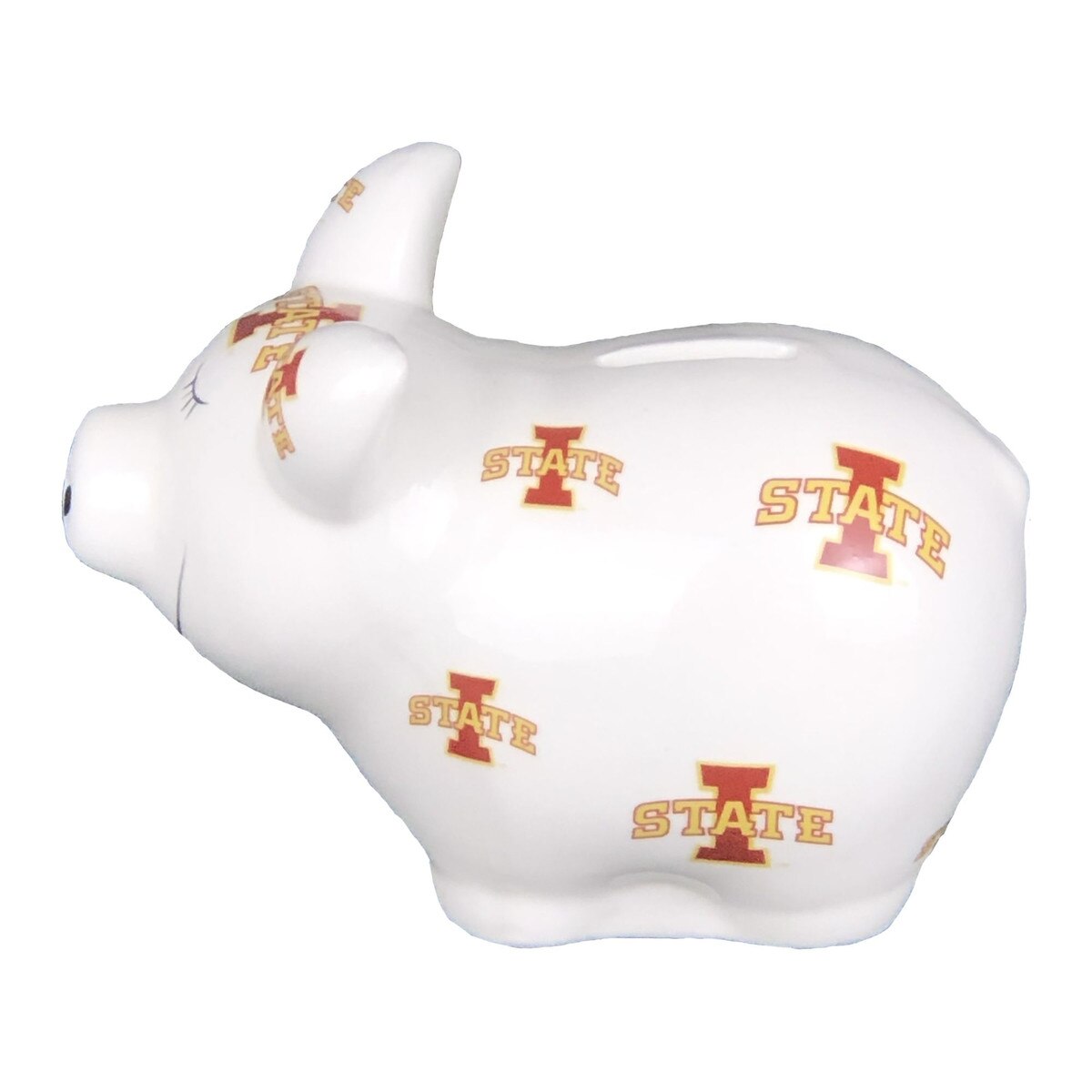 White I-State Piggy Bank (4.5"x6.5")